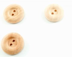 Round Wooden Button with a Wide Rim- diameter 2,4 cm