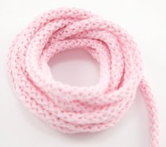 Bavlnená odevná šnúra - vintage ružová - priemer 0,5 cm