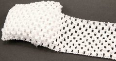 Decorative mesh elastic Tutu - white - width 7 cm