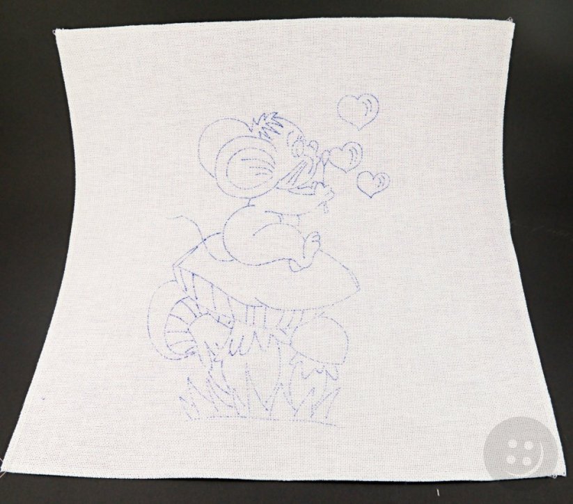 Embroidery pattern for children - mouse with a bubble blower - dimensions 35 cm x 35 cm