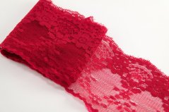 Silonová krajka - červená - šířka 8 cm