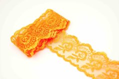 Bestickte Spitze - orange - Breite 4,3 cm
