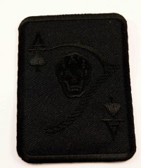Iron-on patch - pirate ace - black - size 5 cm x 7 cm
