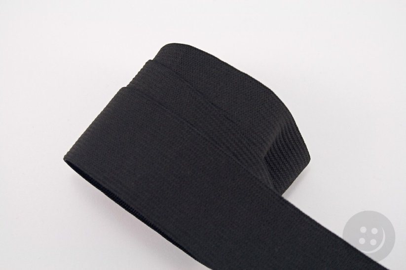 Flat elastics - soft - black - width 4 cm