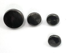 Faux metal shank button - dark silver - diameter 1,1 cm