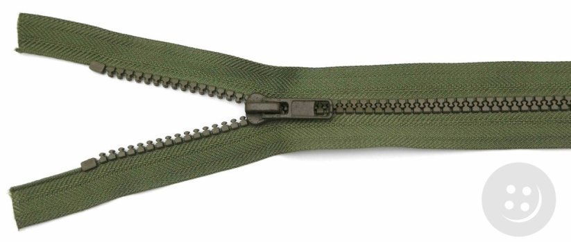 Dělitelný kostěný zip - délka (30 - 95 cm) - různé barvy - Délka: 75 cm, Barva kostěných zipů: Režná292_CEZ