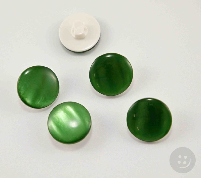 Button with bottom stitching - pearl green - diameter 1.5 cm