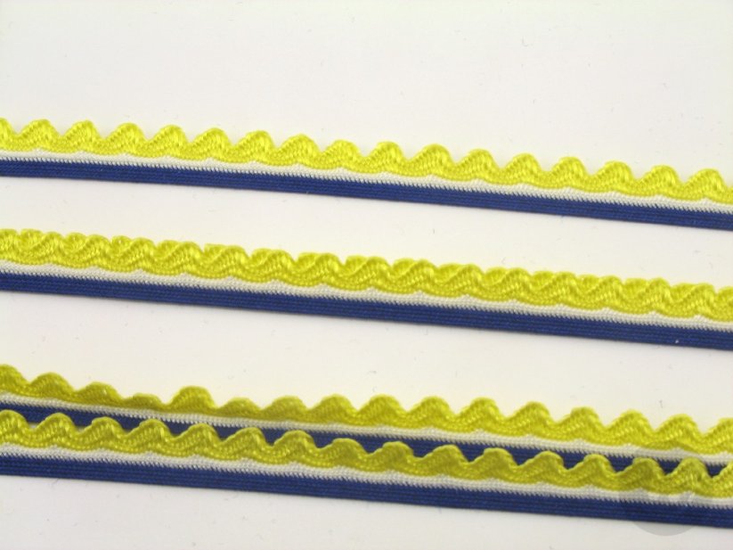 Deko-Borte - weiß, blau, gelb - Breite 0,8 cm
