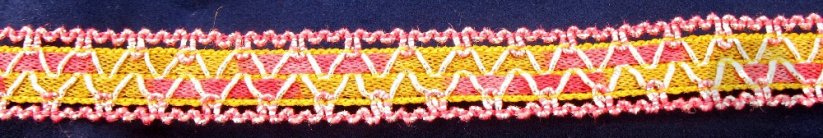 Posamentenborte - silber, gelb, pink - Breite 1,8 cm