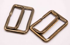 Metal trouser shortener - dark brass - pulling hole width 2,3 cm