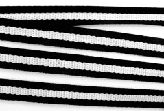 Lampas - čierno biela - šírka 1,2 cm