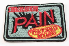 Iron-on patch - PAIN - size 6.5 cm x 4.5 cm - khaki