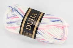 Garn Duha - weiß-pink-blau 881