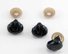 Bezpečností čumáček na výrobu hraček s fousky - černá - rozměr 1,3 cm x 1,5 cm