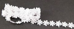 Vzdušná krajka kytička - bílá - šířka 1,3 cm
