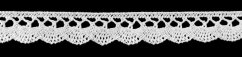 Bavlněná paličkovaná krajka - bílá - šířka 1,5 cm