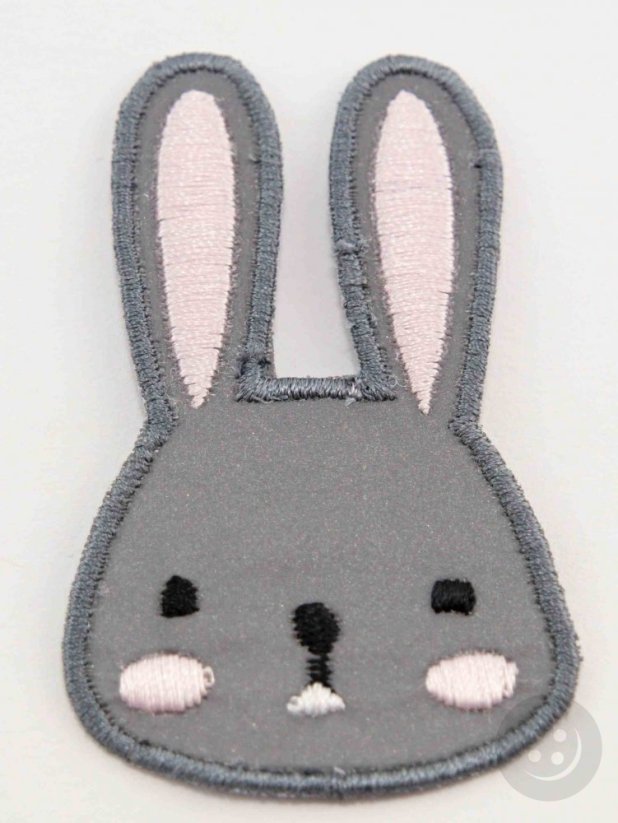 Iron-on patch - rabbit - size 7 cm x 4 cm - reflective