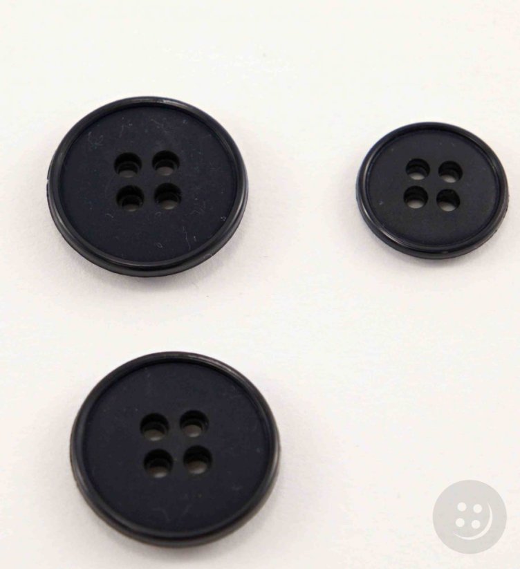 Suit button - matte with shiny edge - dark blue - diameter 2 cm