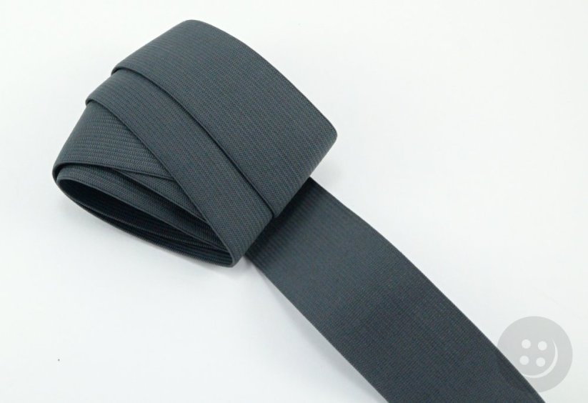 Colored elastic - dark gray - width 2,5 cm