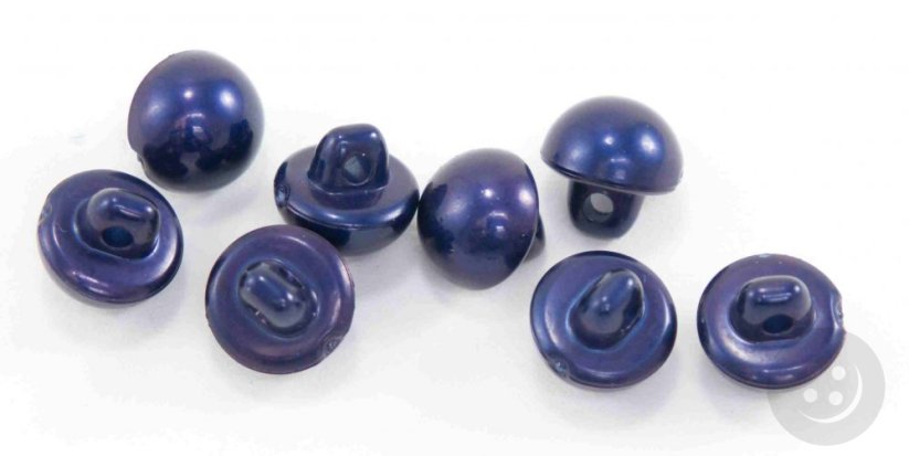 Pearl button with bottom stitching - dark blue-violet - diameter 0.9 cm