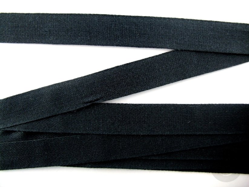 Canvas ribbons - more colors - width 1.3 cm - Colors of cotton canvas ribbons - width 1.3 cm: black