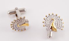 Cufflinks - silver, gold - diameters 2 cm x 1 cm
