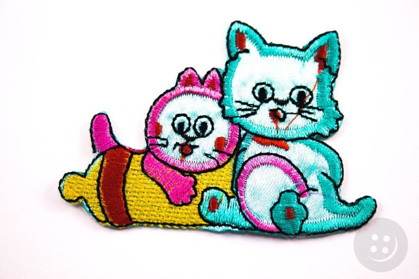 Iron-on patch - Cats - dimensions 7,5 cm x 5 cm