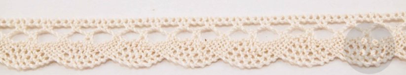 Cotton lace trim - cream - width 1,5 cm