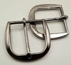 Kovová opasková spona s tŕňom zaoblená - tmavé striebro - prievlak 4 cm