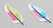 Nažehlovací záplata - barevné peříčko - více barevných variant - rozměr 6,5 cm x 2,2 cm