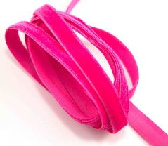Velvet ribbon - bright pink - width 1 cm
