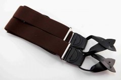 Men's suspenders - dark brown - width 3,5 cm