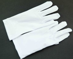Pánské společenské rukavice bavlněné hladké - bílá - velikost XL -  rozměr 24,5 cm x 9 cm