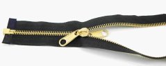 Stanové autolock zipy se mosaznými zuby - černá - délka 90 cm - 300 cm