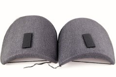 Obalené ramenní vycpávky - černá - suchý zip - rozměr 14 cm x 10 cm x 1,4 cm