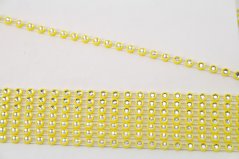 Rhinestone trim - yellow - width 0,4 cm
