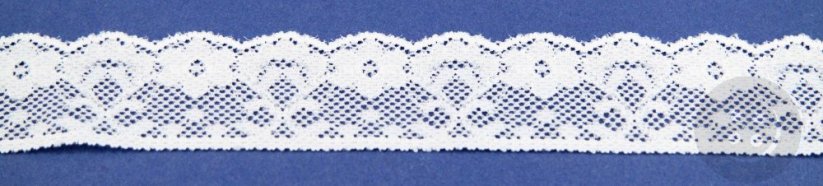 Elastic lace trim - white - 7 cm