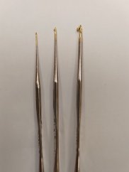 Metal crochet hook with gold tip - TULIP - sizes 0.4 - 2.1