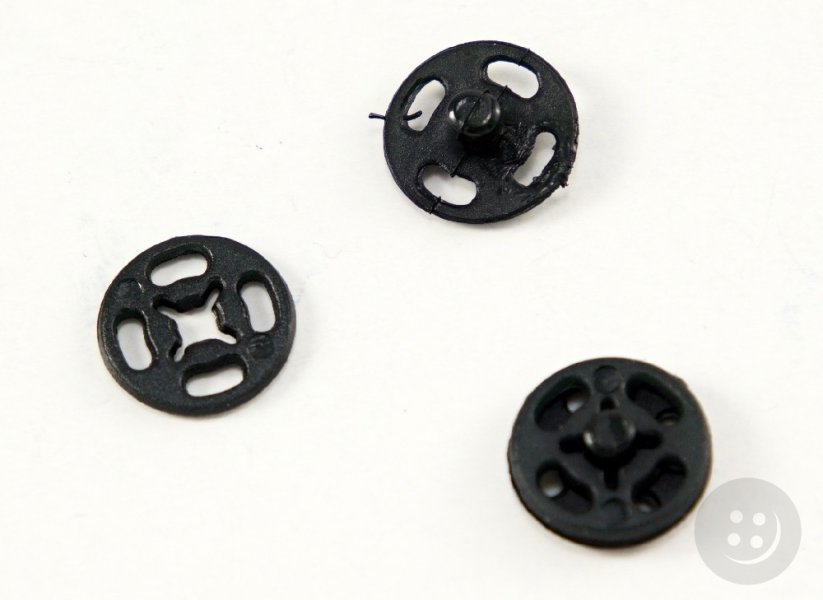 Plastic snap - black - diameter 1.1 cm