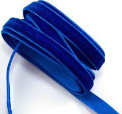 Zamatová stuha - kráľovsky modrá - šírka 1 cm