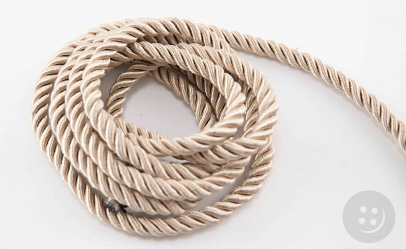 Twisted cord - ecru shiny - 0.6 cm