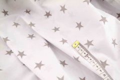 Bavlněné plátno - šedé hvězdičky na bílém podkladu - šířka 160 cm