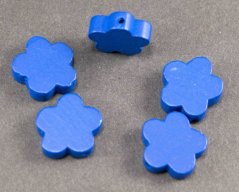Schnullerperle aus Holz - Blume - Dunkelblau - Ø 2 cm