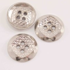 Kovový knoflík - lesklá stříbrná - průměr 2,3 cm
