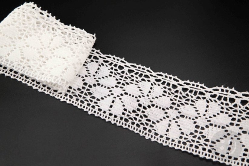 Cotton lace - white - width 6.5 cm