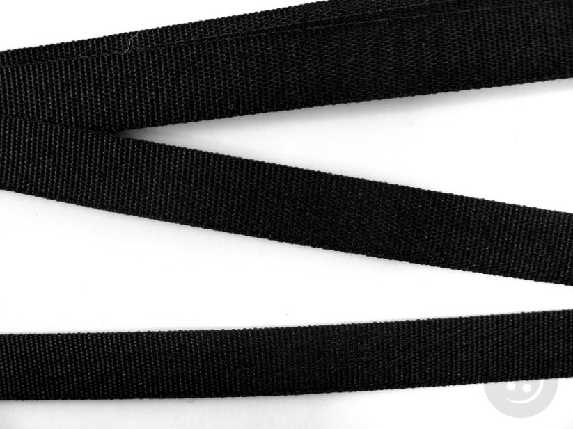 Grosgrain ribbon - black - width 1 cm