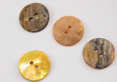 Hole button mother-of-pearl - yellow - diameter 2 cm