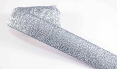 Decorative elastic band - gray, silver - width 3 cm