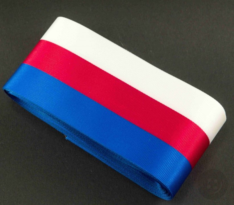 Tricolor - taffeta ribbons - red, blue, white - width 1 cm - 10 cm