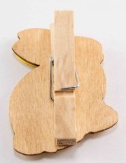 Easter bunny on a wooden peg - green - dimensions 5 cm x 4 cm